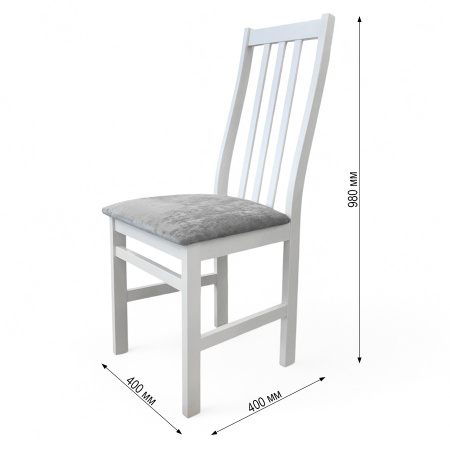 Стул Соло белая эмаль, сиденье Kатания 18 (Светло-грифельный) Стул Соло белая эмаль, сиденье Kатания 18 (Светло-грифельный)