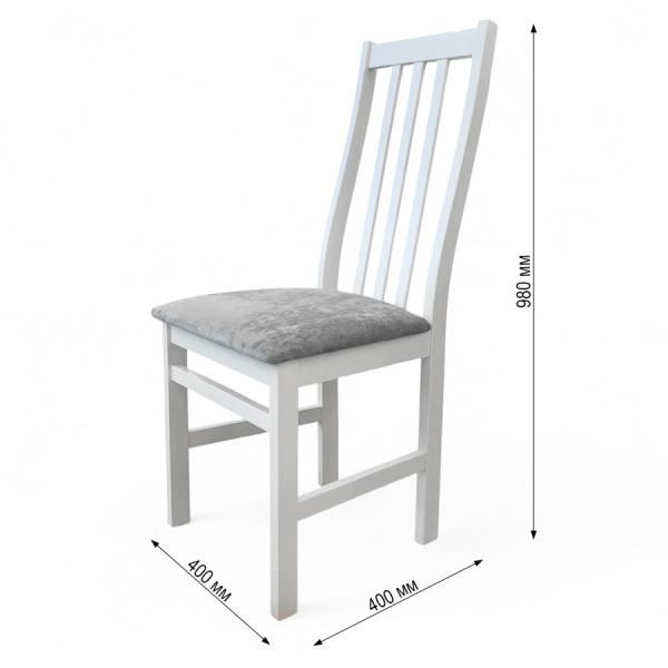 Стул Соло белая эмаль, сиденье Kатания 18 (Светло-грифельный) Стул Соло белая эмаль, сиденье Kатания 18 (Светло-грифельный)