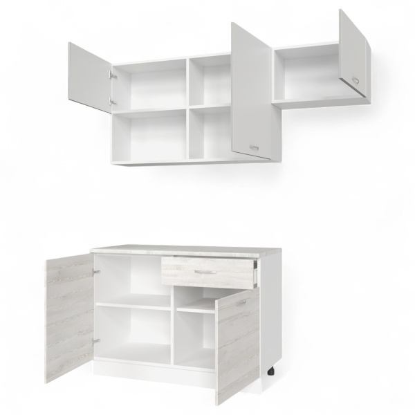 Кухня ТЕМПО №3 Белый/Сосна Лофт/Белый жемчуг/Олива (без мойки) 1,2 м Кухня ТЕМПО №3 Белый/Сосна Лофт/Белый жемчуг/Олива (без мойки) 1,2 м