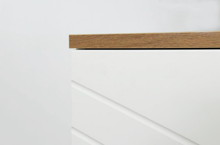 Тумба  Хюгге белое дерево/дуб крафт золотой/белый матовый Тумба  Хюгге белое дерево/дуб крафт золотой/белый матовый