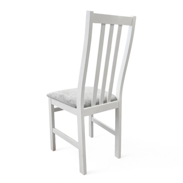 Стул Соло белая эмаль, сиденье Kатания 18 (Светло-грифельный) Стул Соло белая эмаль, сиденье Kатания 18 (Светло-грифельный)