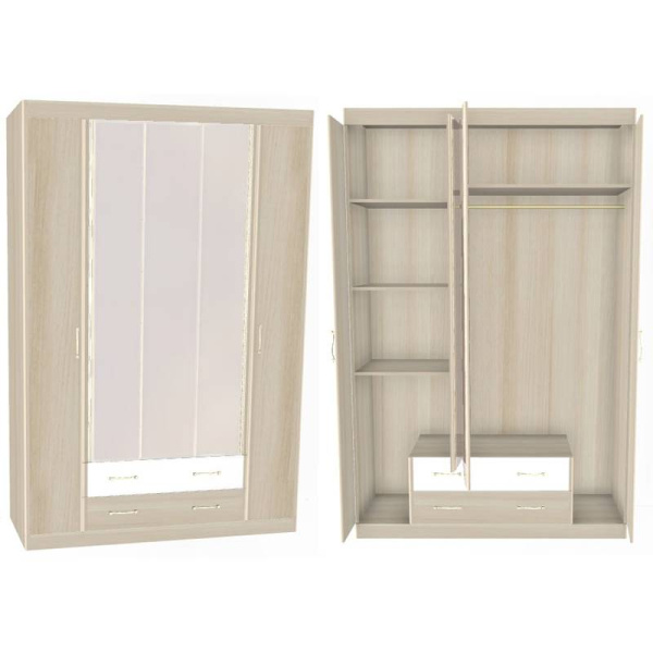 Ника Н13 Шкаф для одежды лам.белый/дуб сонома/Заречье Ника Н13 Шкаф для одежды лам.белый/дуб сонома/Заречье