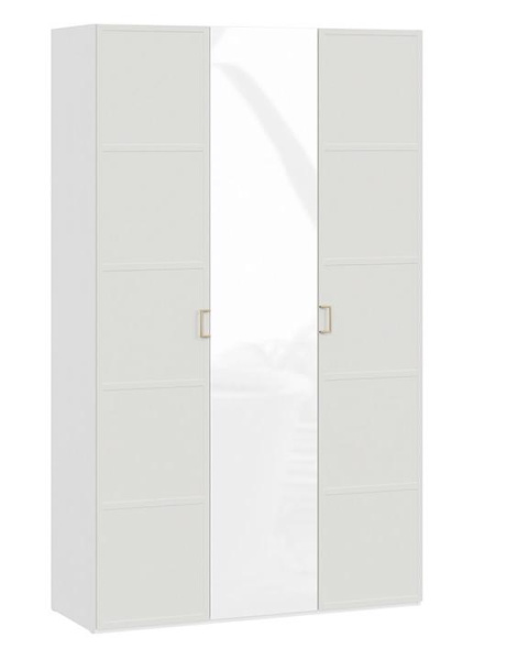 Стелла Шкаф комбинированный 3 дв Белый холст/Белый жемчуг Стелла Шкаф комбинированный 3 дв Белый холст/Белый жемчуг