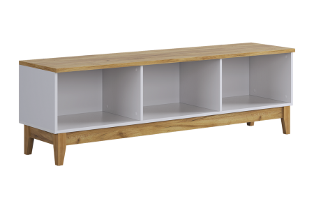 Тумба 2 Хюгге белое дерево/дуб крафт золотой/белый матовый Тумба 2 Хюгге белое дерево/дуб крафт золотой/белый матовый