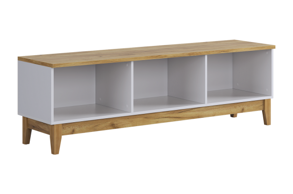 Тумба 2 Хюгге белое дерево/дуб крафт золотой/белый матовый Тумба 2 Хюгге белое дерево/дуб крафт золотой/белый матовый