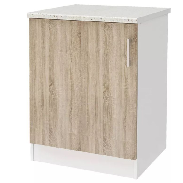 Уют СТЛ.275.06МСТ Шкаф напольный 60 + фасад + столешница Белый/ДУБ СОНОМА 