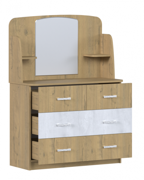 Сицилия Комод с зеркалом Дуб бунрати/ Бетон Сицилия Комод с зеркалом Дуб бунрати/ Бетон