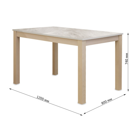 Стол  TME-6931, Меланин, Milky white beech, 1200(+300)*800*740 Стол  TME-6931, Меланин, Milky white beech, 1200(+300)*800*740