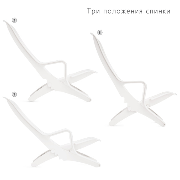 Шезлонг 1920х620х320мм (белый)  Шезлонг 1920х620х320мм (белый)