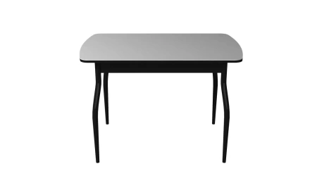 Стол СИТЖЕС (СС07) ЛДСП/стекло, 1100(1480)х700 Черный/Белое+ноги Z 300 черный