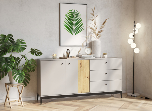 Комод Нордик Холодный серый/Дуб Артизан Комод Нордик Холодный серый/Дуб Артизан