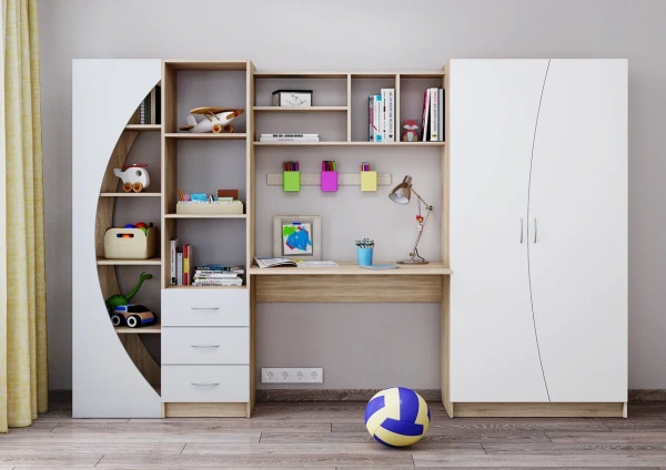 Д-07/Д-7 Детский уголок Дуб Сонома/Белый Д-07/Д-7 Детский уголок Дуб Сонома/Белый