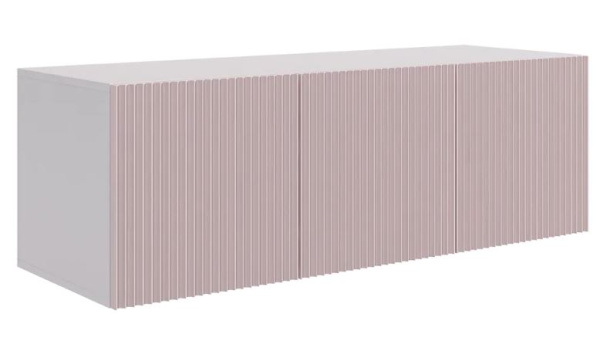 Зефир Антресоль 3дв/119.01/Белое дерево/пудра розовая