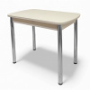 Стол ПГ-мини СТ 960(+300)*600, ЛДСП Дуб молочный, Стекло Песочное/ хром 