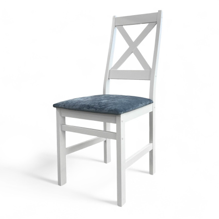 Стул Бриз Р, эмаль белая, ткань Катания 14 (Серо-Голубой) Стул Бриз Р, эмаль белая, ткань Катания 14 (Серо-Голубой)