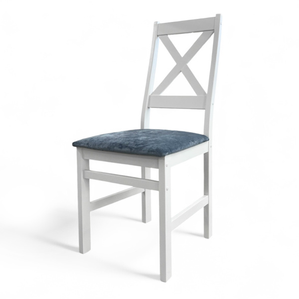 Стул Бриз Р, эмаль белая, ткань Катания 14 (Серо-Голубой) Стул Бриз Р, эмаль белая, ткань Катания 14 (Серо-Голубой)