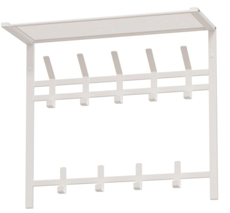 Вешалка Торонто 22 с полкой 2-х ярусная металл Белый *670