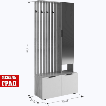 Прихожая/Дуб крафт золотой/белое дерево Прихожая/Дуб крафт золотой/белое дерево