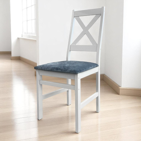 Стул Бриз Р, эмаль белая, ткань Катания 14 (Серо-Голубой) Стул Бриз Р, эмаль белая, ткань Катания 14 (Серо-Голубой)