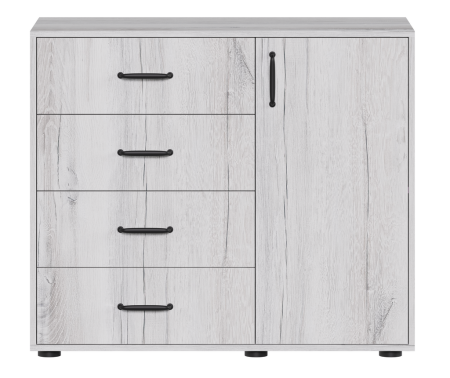 Монреаль Комод 4 ящ 1 дверь Дуб канадский Монреаль Комод 4 ящ 1 дверь Дуб канадский