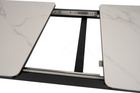 Стол Римини-мини белый мрамор/черный Стол Римини-мини белый мрамор/черный