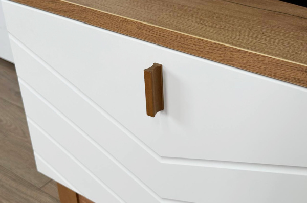 Тумба  Хюгге белое дерево/дуб крафт золотой/белый матовый Тумба  Хюгге белое дерево/дуб крафт золотой/белый матовый