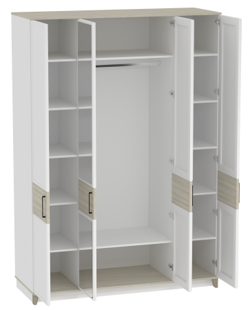 AURELIO 555 Шкаф для одежды и белья Белый/Блеквуд Сатиновый AURELIO 555 Шкаф для одежды и белья Белый/Блеквуд Сатиновый