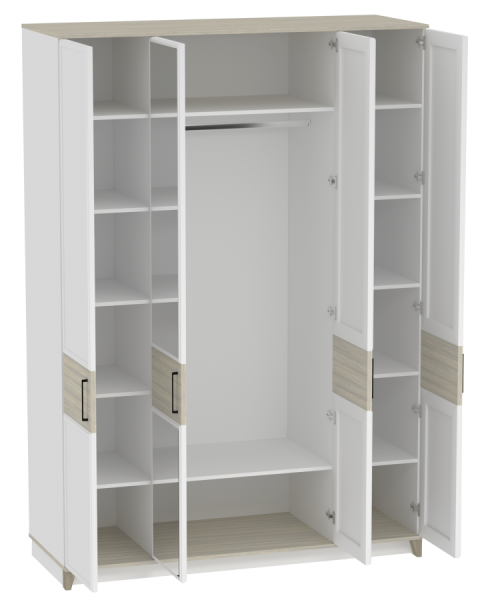 AURELIO 555 Шкаф для одежды и белья Белый/Блеквуд Сатиновый AURELIO 555 Шкаф для одежды и белья Белый/Блеквуд Сатиновый