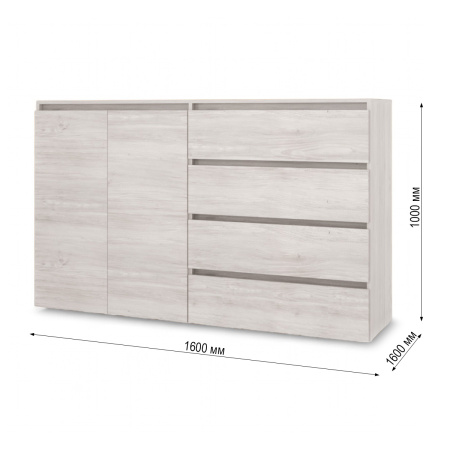 ВЕНСЕН Комод 4 ящика 2двери /Сосна Лофт/ ВЕНСЕН Комод 4 ящика 2двери /Сосна Лофт/