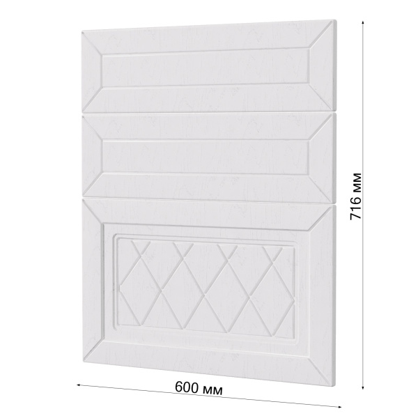 Фасад РОМБ белый 3 ящика 600 Фасад РОМБ белый 3 ящика 600