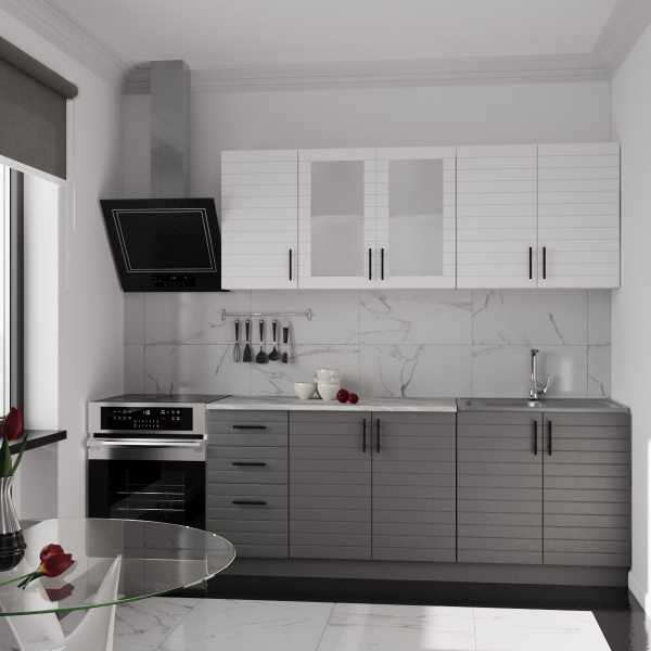 Кухня Комплект №9 Серый камень/ТАЧ БЕЛЫЙ/ТАЧ ГРАФИТ (столеш Этория без мойки) Кухня Комплект №9 Серый камень/ТАЧ БЕЛЫЙ/ТАЧ ГРАФИТ (столеш Этория без мойки)