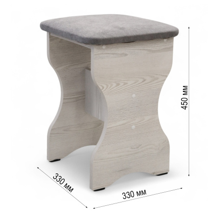 Табурет БН-200 Кожзам Серый/ Сосна Лофт Табурет БН-200 Кожзам Серый/ Сосна Лофт