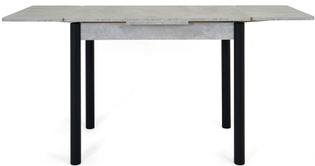 Стол Милан-2 EVO 120х80 (+30+30) Светлый цемент+нога №4 Черный Стол Милан-2 EVO 120х80 (+30+30) Светлый цемент+нога №4 Черный