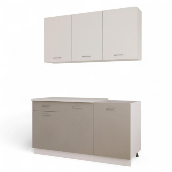 Кухня Комплект №2/1 Кашемир/Дуб Латте/Дуб Мокко(столеш Берилл беж, без мойки)1,5 м Кухня Комплект №2/1 Кашемир/Дуб Латте/Дуб Мокко(столеш Берилл беж, без мойки)1,5 м