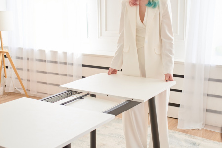 Стол Портофино-мини-L 950*650(+32) черный/ белый Стол Портофино-мини-L 950*650(+32) черный/ белый