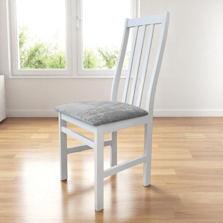 Стул Соло белая эмаль, сиденье Kатания 18 (Светло-грифельный) Стул Соло белая эмаль, сиденье Kатания 18 (Светло-грифельный)