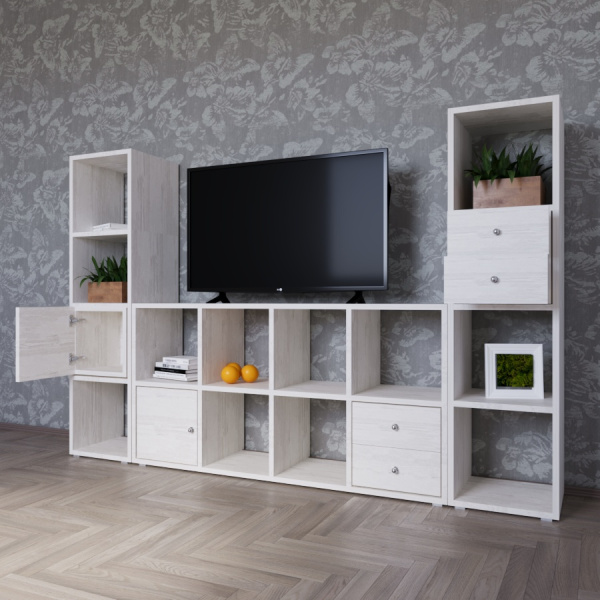 КОРИНН  Стеллаж 2 х 2 ячейки / Сосна лофт  КОРИНН  Стеллаж 2 х 2 ячейки / Сосна лофт