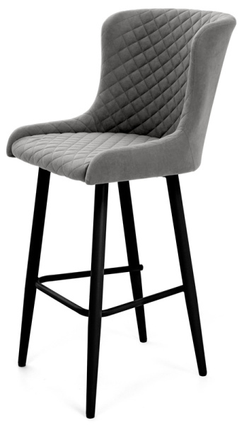 Стул Парма БАРНЫЙ, Т180- светло-серый+нога барная Bh70см 1R38 (черный) Стул Парма БАРНЫЙ, Т180- светло-серый+нога барная Bh70см 1R38 (черный)