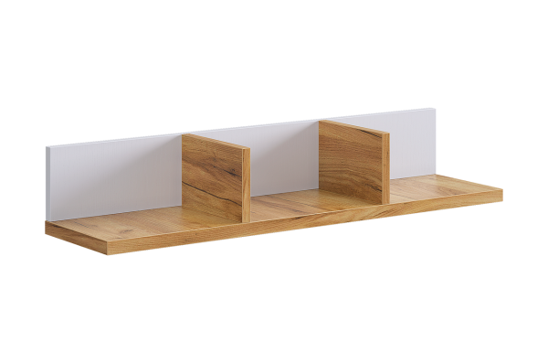 Полка навесная 2 Хюгге белое дерево/дуб крафт золотой Полка навесная 2 Хюгге белое дерево/дуб крафт золотой