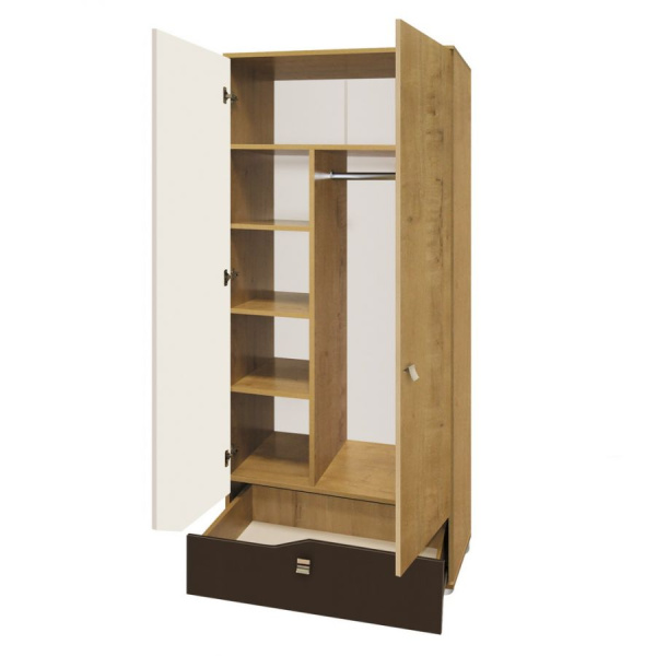 Фрэнд Шкаф плательный (Дуб Бунратти/Белый/Скала/фотопеч Фрэнд Шкаф плательный (Дуб Бунратти/Белый/Скала/фотопеч