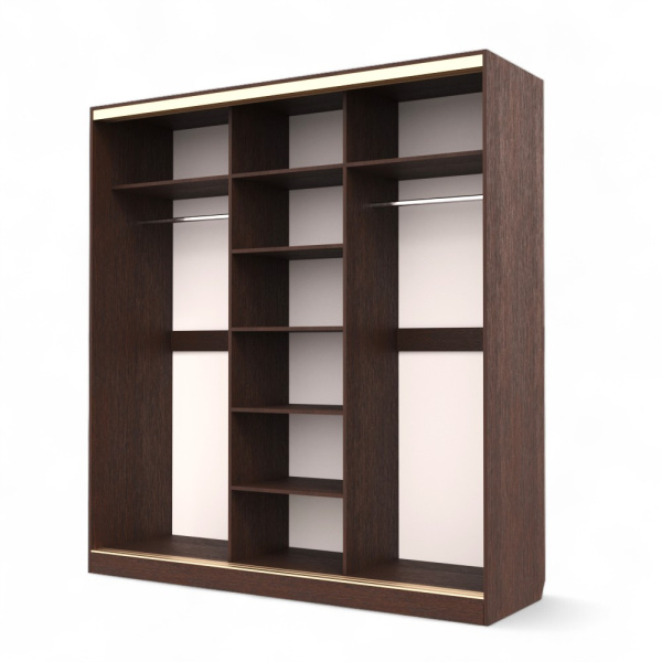 Шкаф-купе БН-61 3дв 2100х600х2200 Венге/золото  Шкаф-купе БН-61 3дв 2100х600х2200 Венге/золото