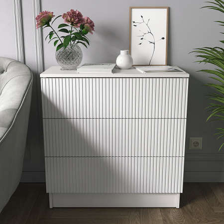 Комод К-54 3 ящ. Моргентау/Белый снег Комод К-54 3 ящ. Моргентау/Белый снег